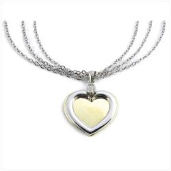 heart3 heart on three chain necklace